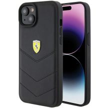 Etui Ferrari Quilted Metal Logo do iPhone 15 Plus - czarne