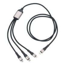 TROIKA DREIZACK PRO kabel USB 1,2 m USB C USB C/Micro USB-A/Lightning 100 W Czarny, Szary