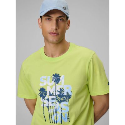 3. T-shirt oversize z nadrukiem męski 4F 4FWSS26TTSHM2784-42S