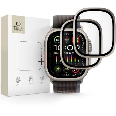 6. Szkło hartowane Tech-Protect 2-pack na Apple Watch Ultra 49 mm - srebrno-czarne