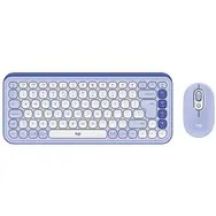 Logitech Pop Icon Combo klawiatura Dołączona myszka Uniwersalne Bluetooth QWERTY Turecki Liliowy, Biały