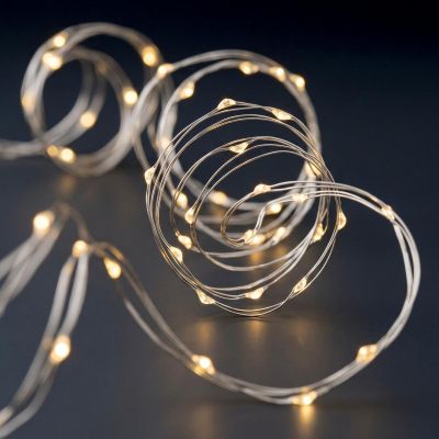 5. LAMPKI DRUCIKI NA BATERIE GIRLANDA 40 LED CIEPŁY BIAŁY (R)
