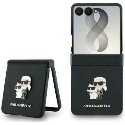Etui Karl Lagerfeld Karl&Choupette Saffiano Pins na Samsung Galaxy Z Flip 8 - czarne