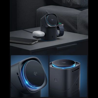 3. Ładowarka indukcyjna Spigen Essential EF223MS 3w1 QI2 - czarna