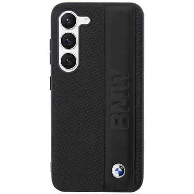 3. Etui BMW Leather Textured & Stripe na Samsung Galaxy S23+ - czarne