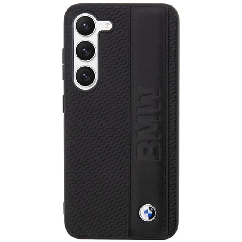 3. Etui BMW Leather Textured & Stripe na Samsung Galaxy S23+ - czarne