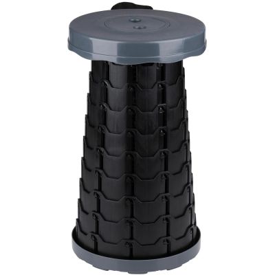 2. KRZESŁO WĘDKARSKIE TURYSTYCZNE TABORET SKŁADANY SZARY  śr 25cm wys45,3cm