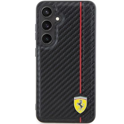 3. Etui Ferrari Carbon Printed Line na Samsung Galaxy S24+ - czarne