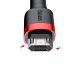 11. Baseus Cafule Cable wytrzymały nylonowy kabel przewód USB / micro USB 2A 3M czarno-czerwony (CAMKLF-H91)