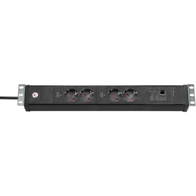 Listwa zasilająca brennenstuhl Premium-Web-Line V3 - do montażu w szafie serwerowej - Ethernet - Złącza wyjściowe: 4 - 48,3 cm (19") - 3,0 m Przewód