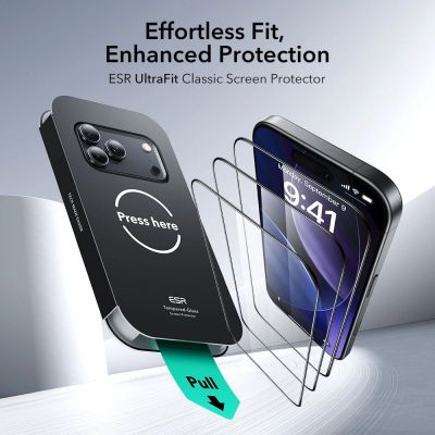 2. Szkło hartowane ESR UltraFit Tempered Glass 2-pack na iPhone 17 Pro - przezroczyste