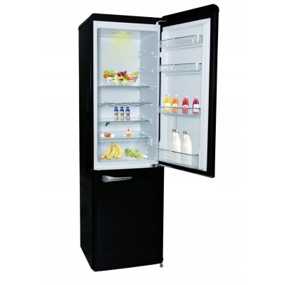 4. Lodówka Retro Ravanson LKK-250RB 250l | oświetlenie LED | styl vintage | 545 x 585 x 182 mm | czarny