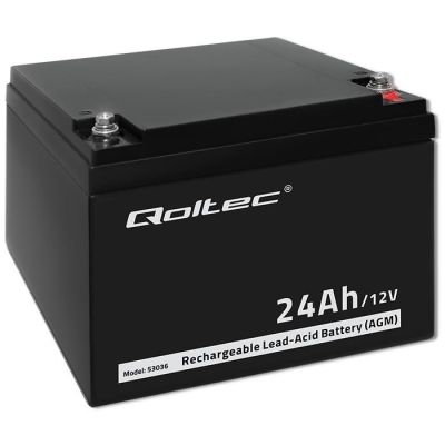 8. Qoltec Akumulator AGM  | 12V | 24Ah | max 360A