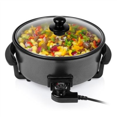 14. Tristar  | Wielofunkcyjna patelnia grillowa XL | PZ-9135 | Średnica 30 cm | Grill | 1500 W | Pokrywka w zestawie | Uchwyt stały | Czarny