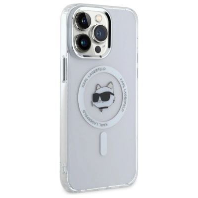 4. Etui Karl Lagerfeld IML Metal Choupette Head MagSafe na iPhone 14 Pro Max - białe