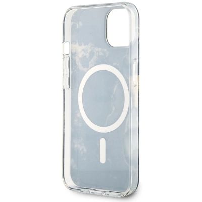 7. Etui Guess Golden Marble MagSafe na iPhone 14 - czarne