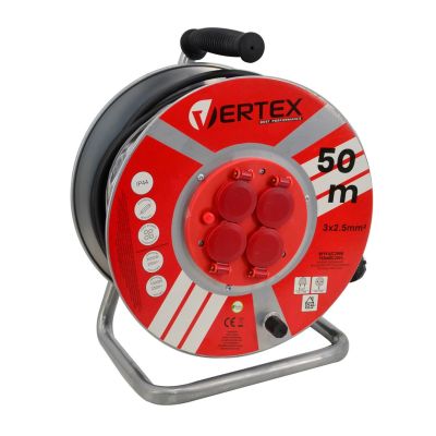 3. Przedłużacz bębnowy 50m 3x2,5mm PB50METAL Czarny