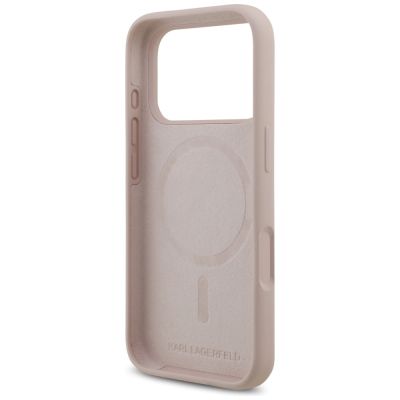 7. Etui Karl Lagerfeld Silicone Karl&Choupette Ring MagSafe do iPhone 17 Pro - różowe