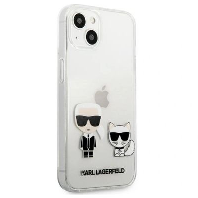 4. Etui Karl Lagerfeld Transparent Karl & Choupette na iPhone 13 mini - przezroczyste