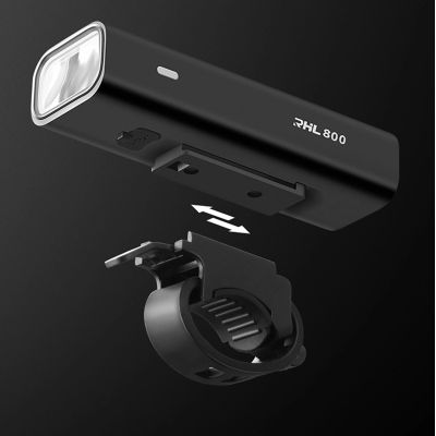10. Lampka rowerowa przednia Rockbros 24710012001 800 lm + kabel USB-C - USB-A - czarna