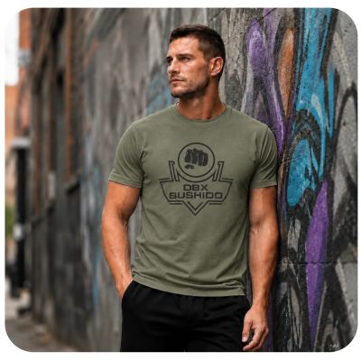 2. T-shirt męski Koszulka KHAKI bawełniana DBX Bushido