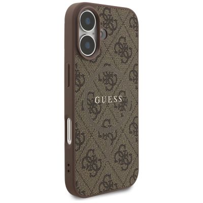 4. Etui Guess 4G Ring Classic Logo MagSafe na iPhone 17 - brązowe