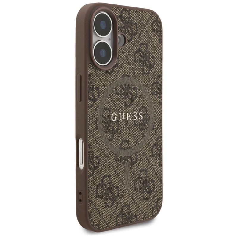 4. Etui Guess 4G Ring Classic Logo MagSafe na iPhone 17 - brązowe