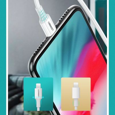 11. Kabel Ugreen US171 Lightning - USB-C MFi PD 20W 480Mb/s 1m - biały