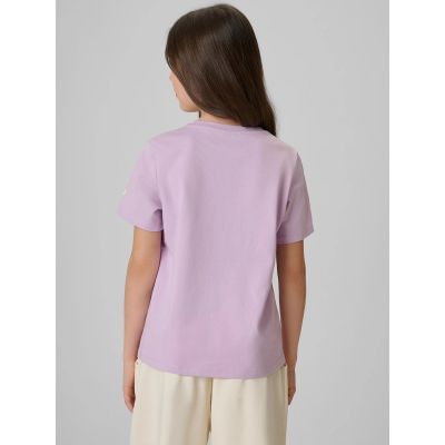 2. T-shirt regular z nadrukiem dziewczęcy 4F 4FJRAW26TTSHF4326-052S