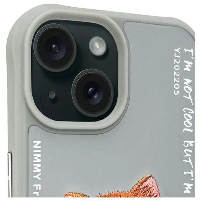 3. Etui Nimmy Glasses Cool Cat na iPhone 15 - szare