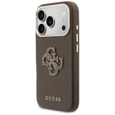 2. Etui Guess FW Resin Logo na iPhone 17 Pro Max - brązowe