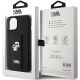 8. Etui Karl Lagerfeld Gripstand Saffiano Karl&Choupette Pins na iPhone 15 Plus / 14 Plus - czarne
