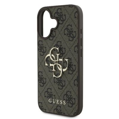 6. Etui Guess 4G Big Logo na iPhone 16 - brązowe
