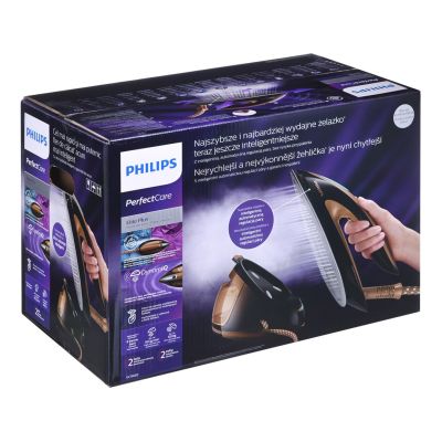 5. Żelazko z generatorem pary Philips  GC9682/80 (2800W; kolor czarny)