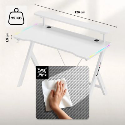 3. Biurko Huzaro Hero 1.9 RGB White