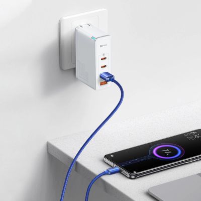 11. Baseus Crystal Shine Series kabel przewód USB do szybkiego ładowania i transferu danych USB Typ A - USB Typ C 100W 1,2m niebieski (CAJY000403)