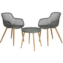 ZESTAW MEBLI BALKONOWYCH STÓŁ I 2 KRZESŁA SZARY