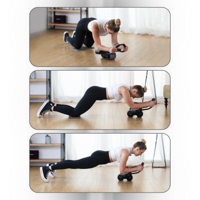 11. KA10 BLACK KÓŁKO ABS AUTOMATYCZNE KOŁO DO ĆWICZEŃ MIĘŚNI BRZUCHA Z PODPARCIEM