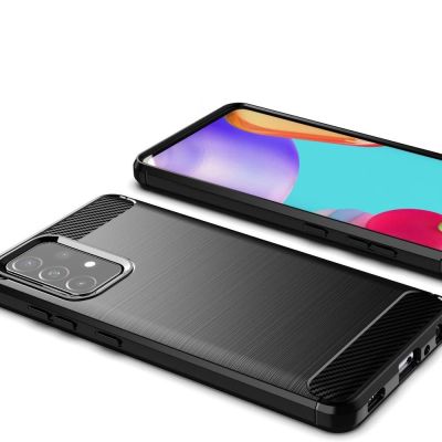 4. Carbon Case elastyczne etui pokrowiec Samsung Galaxy A72 4G czarny