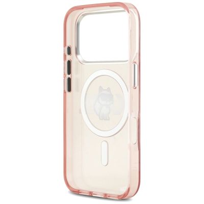 7. Etui Karl Lagerfeld IML Choupette Sketch Logo MagSafe na iPhone 17 Pro - różowe