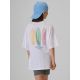 2. T-shirt loose z nadrukiem dziewczęcy 4F 4FJRSS26TTSHF3980-11S