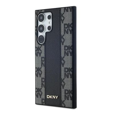 2. Etui DKNY Leather Checkered Mono Pattern MagSafe na Samsung Galaxy S24 Ultra - czarne
