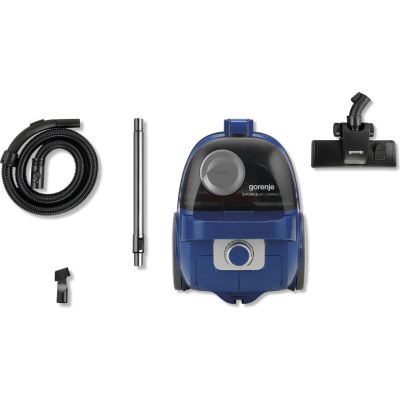 3. Odkurzacz Gorenje VCEA01GACBUCY bezworkowy, moc 800 W, pojemność kurzu 2.2 L, kolor niebieski