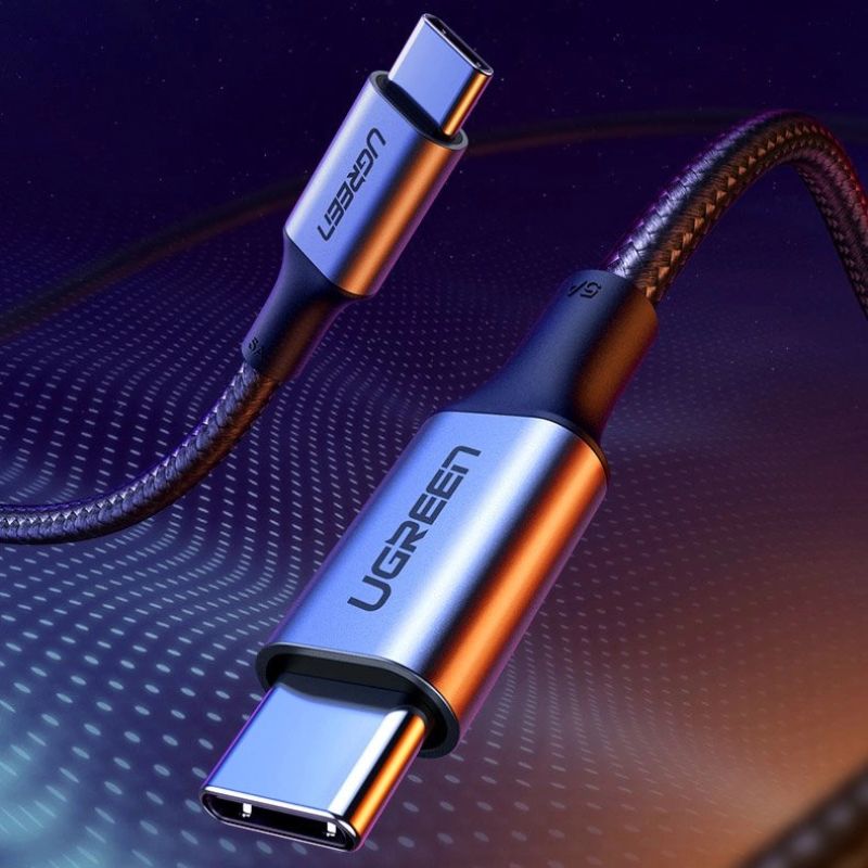 11. Kabel Ugreen US316 70427 USB-C - USB-C PD QC FCP 100W 5A 480Mb/s 1m - szary