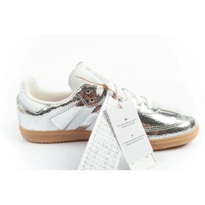 4. Adidas buty damskie sportowe Samba OG srebrne sneakersy modne skóra
