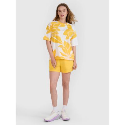 3. T-shirt oversize z nadrukiem damski 4F 4FRSS25TTSHF2692-90A