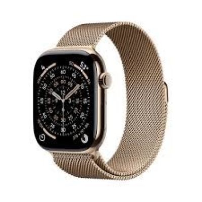 Apple Watch Series 11• GPS + Cellular 46mm Złota tytanowa koperta ze złotą pętlą Milanese - M/L