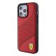 2. Etui Ferrari Perforated Waves Metal Logo na iPhone 15 Pro - czerwone