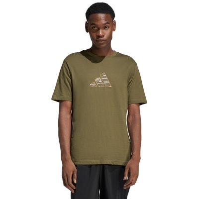 Koszulka męska adidas Camo Explorer Graphic oliwkowa JZ7502