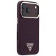 4. Etui Guess Grained Triangle Logo MagSafe na iPhone 18 Pro / 17 Pro - burgundowe